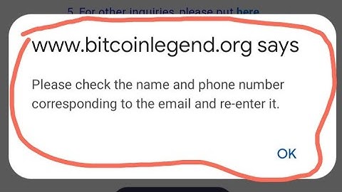 Bitcoin legend (BCL)-KYC problem | Please check the name and phone number corresponding to email 📧