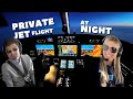 Private Jet Cockpit View: Night Flight in Cessna Citation CJ3+