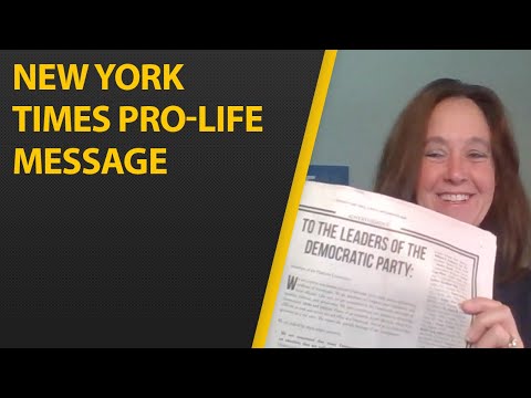 Democrats For Life Of America - Democrats for Life Have Full-Page Message in The New York Times