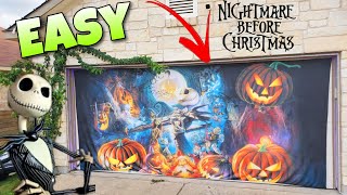 Easy Halloween Garage Door Decoration Jack Skellington