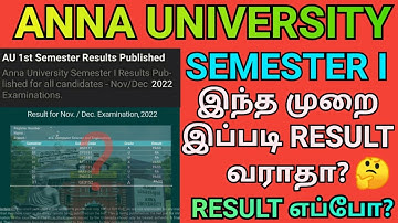 Anna University 1st Semester Result when ? | Engineering Semester I Result Date ? | Regulation 2021
