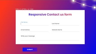 How to Create Responsive  Contact us form using HTML & CSS