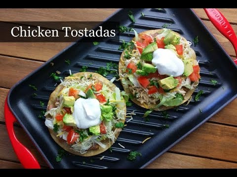 How to Make Chicken Tostadas ~ Green Chile Chicken Tostadas ~ Amy Learns to Cook