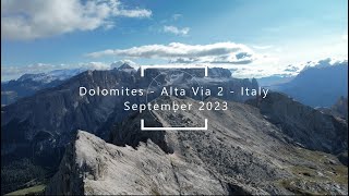 SOLO HIKING Dolomites ALTA VIA 2 September 2023 4K 30p