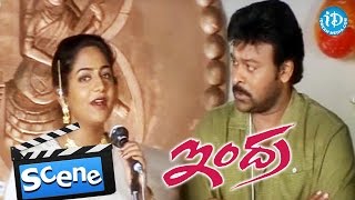 Indra Movie Scenes - Chiranjeevi Helps Nandini In Singing Ganapathi Slokam Sonali Bendre