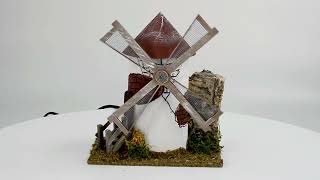 Working circular windmill with wooden shovel cm 19x12x22 h video