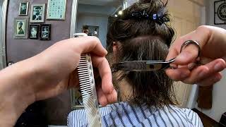 Mullet Haircut ASMR, No talking, No Hairdryer.