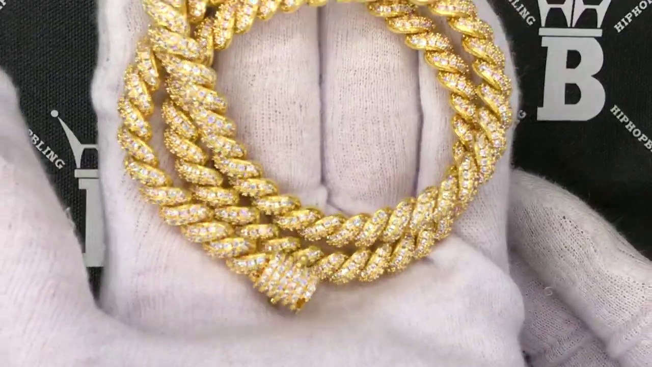 Twisted Rope Gold Iced Out Chain | Hip Hop Bling Jewelry - YouTube