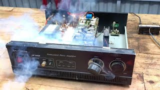 Audio King Professional Power Amplifier Restoration // Restore And Reuse Old Damaged Amplifier