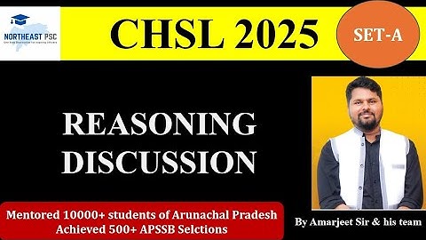 APSSB CHSL 2025 Reasoning Set A Solution |APSSB CHSL 2025 | #APSSBCHSL #APSSB