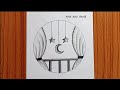 Simple Circle Scenery Drawing | How To Draw A Scenery In A Circle | Circle Drawing | 