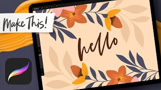 Draw a Flat Floral Frame in Procreate | INTERMEDIATE PROCREATE TUTORIAL