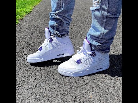 jordan 4 purple on feet