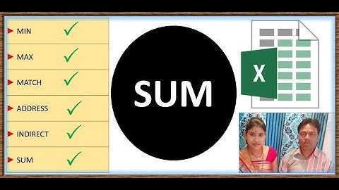 sum using indirect formula in excel | MIN | MAX |MATCH |ADDRESS |INDIRECT| excel | formula