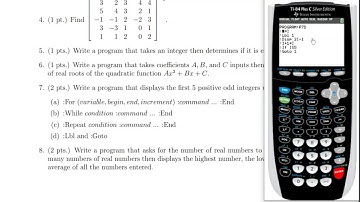 TI Graphing Calculator: Using a Lbl & Goto Loops in a Program - M516 H6 #7d (S21)