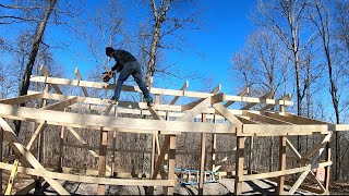 Building a Goat Barn and Chicken Coop  Framing the Rafters  Part 3