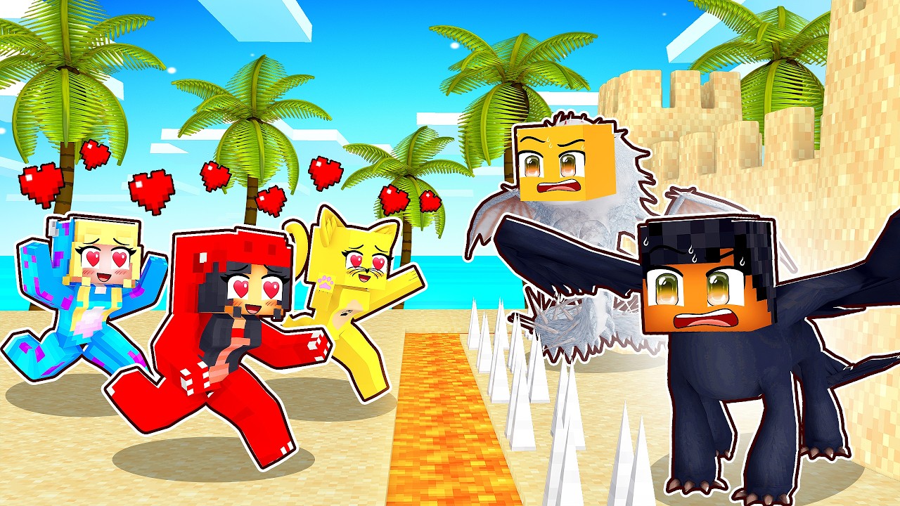 MALDIÇÃO do AMOR vs ILHA DESERTA de DRAGÕES no Minecraft