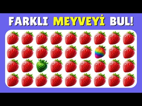 FARKLI MEYVEYİ BUL! 🍓🍌🍉 25 Sorudan Kaç Tanesini Bileceksin❓ Emoji Bulmaca