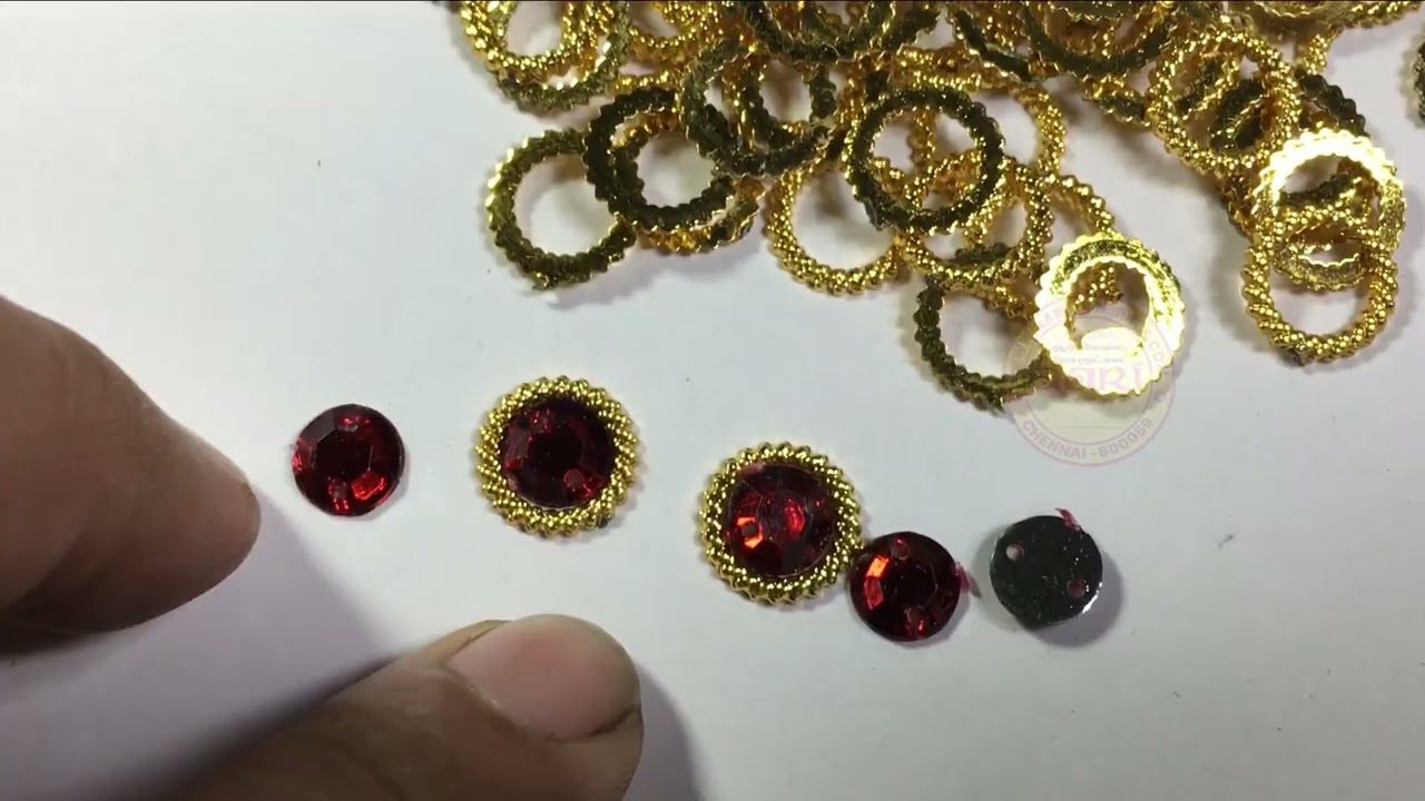 Gold Frame Round Shape for 8mm Kundan Stone