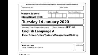IGCSE English Language A: Jan 2020 Paper 1 (Q3) Walkthrough