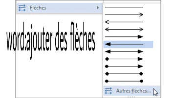 Où trouver une flèche dans Word ?