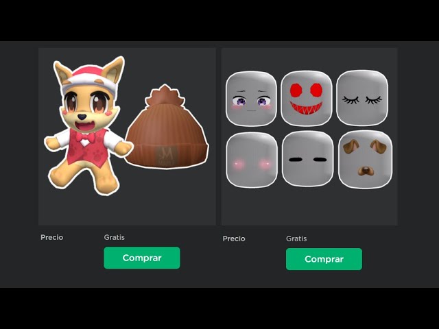 temos novas carinha de graça no Roblox >v<