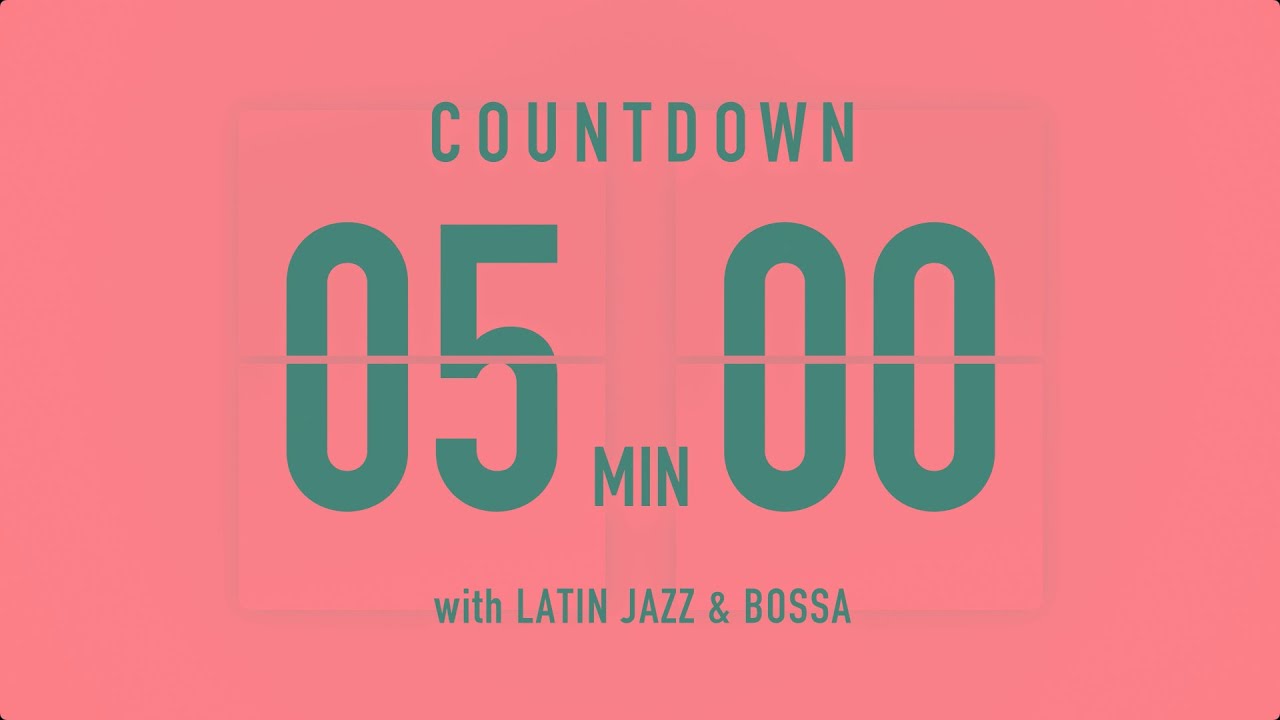 Watch 5 Minute Countdown Timer 🎶 Flip Clock with Latin Jazz & Bossa 🌞🔔 on YouTube Watch 5 Minute Countdown Timer 🎶 Flip Clock with Latin Jazz & Bossa 🌞🔔 on YouTube