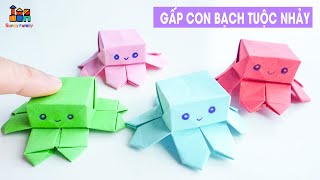 Cách Gấp Con Bạch Tuộc Biết Nhảy - Làm Đồ Chơi Bằng Giấy - Origami Paper Jumping Octopus