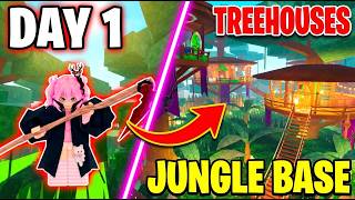 I Built a Double Treehouse Village in the Jungle Biome!  99 Nights in the Forest  Roblox