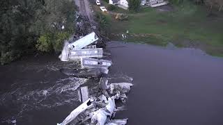 Drone Video of Train derailment near Alton, IA