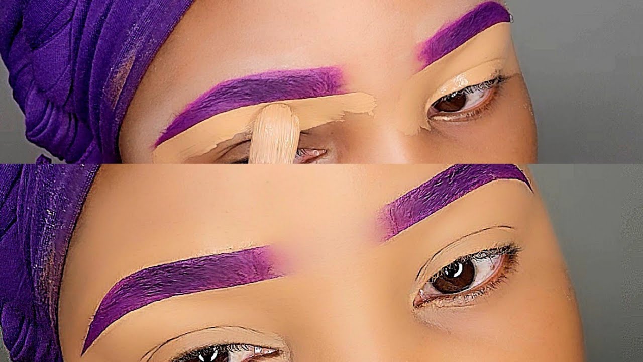 How To Do A purple Eyebrow Tutorial//. Blonde Eyebrow Tutorial.