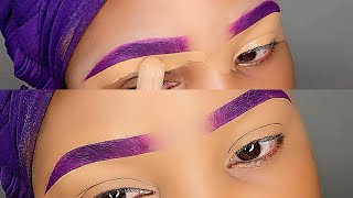 How To Do A purple Eyebrow Tutorial//. Blonde Eyebrow Tutorial.