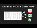 Data Table Export Table Data in PDF, Excel, CSV | DataTable JS Download Table Data