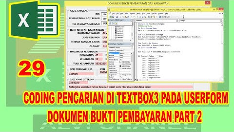 29 Aplikasi Slip Gaji VBA Excel - Coding Pencarian Pada Userform Dokumen Bukti Pembayaran Part 2