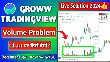 Groww Tradingview chart Volume Problem - Live Solution 2024✅| Groww Chart Volume Indicators Live