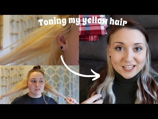 Kvæle Foragt forurening TONING MY YELLOW HAIR AT HOME | BlondMe toner T ice review *before and  after* easy - YouTube