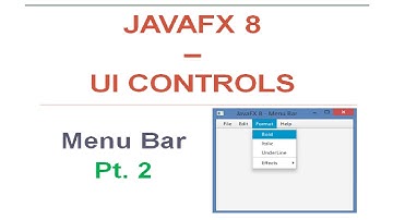 JavaFX 8 Tutorial - Menu Bar - Part 2 - #15