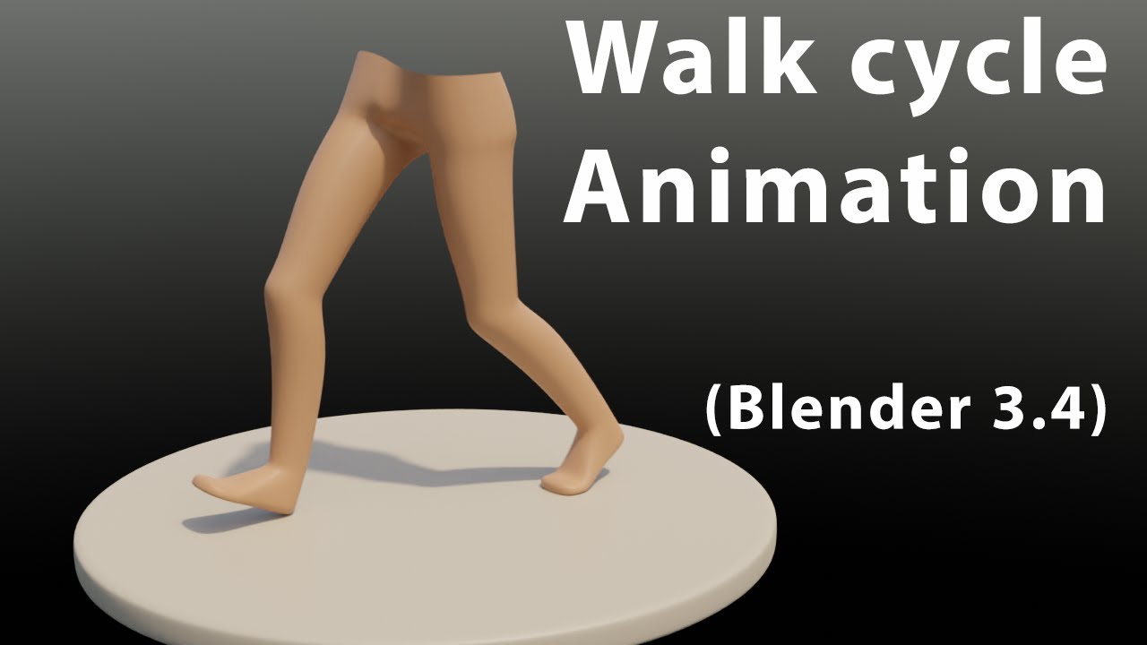 Blender 3.4, simple walk cycle animation - only legs # ...