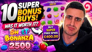 I Bought 10 Sweet Bonanza 2500 SUPER Bonus Buys… Was It Worth It? 🍬💰 screenshot 5