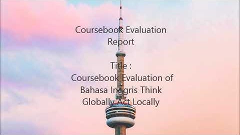 Coursebook Evaluation  Report