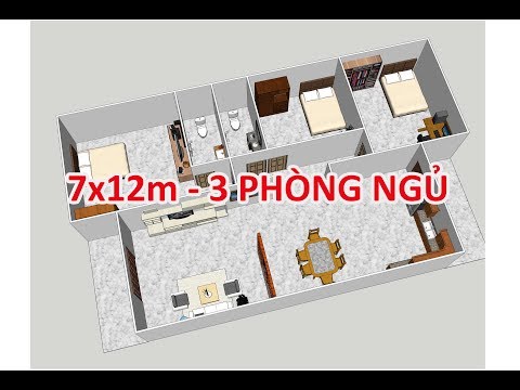 Video GỢI Ý BỐ TRÍ NHÀ CẤP 4 ĐẸP TIỆN NGHI 7x12 VỚI 3 PHÒNG... - youtube