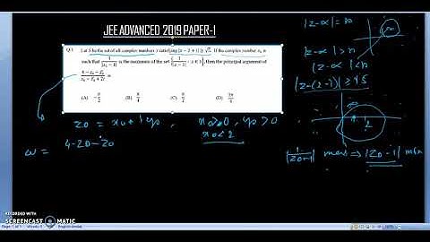 Let S be the set of all z satisfying |z-2+i| greater equal to sqrt(5)..... || JEE ADV2019 Paper 1
