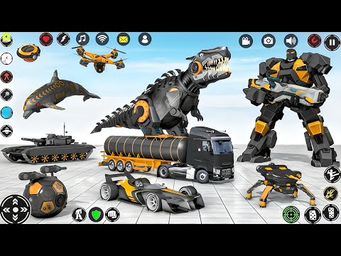 Video Dolphin Robot Transform Wars Car Drone Flying Dolphin Robot Game Fighting - Android Gameplay