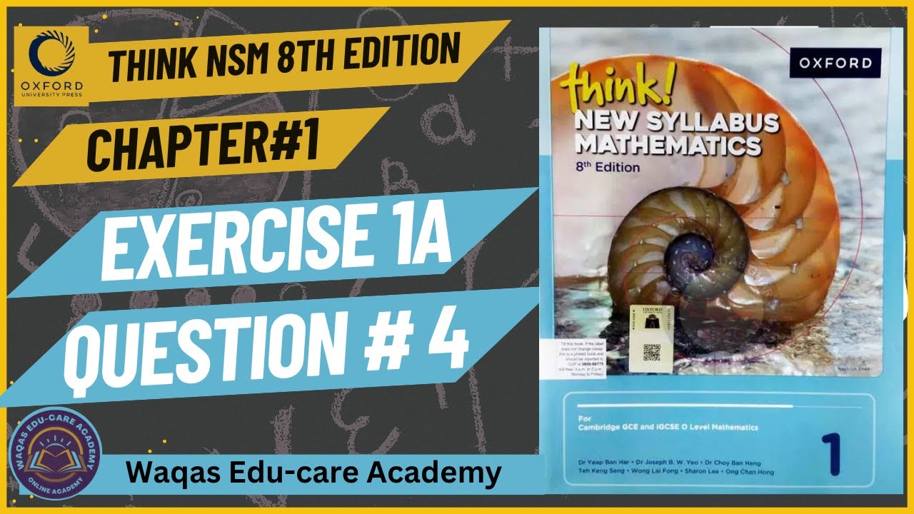 Unit 1 Sprawdzian 1 Technikum Oxford Solutions Exercise 1A Question #4 Oxford Think New Syllabus Mathematics 8th