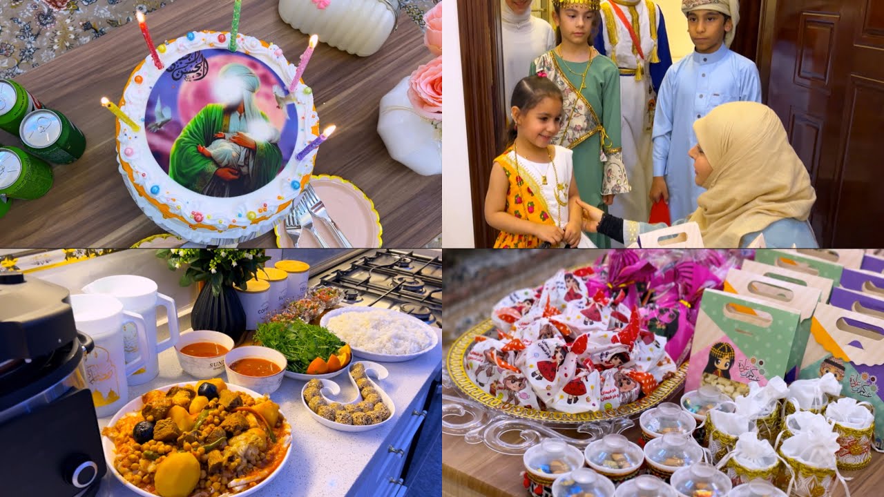 كركيعان وكركيعان 🍬🍭 اخذو مرادكم من المولد  تزين كيكة المولود طبخ تشريب لحم الحمراء مشاهدة ممتعة🌹