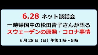 20200628 ネット談話会「一時帰国中の松田青子さんが語る　スウェーデンの原発・コロナ事情」