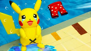 Who causes this? Pokemon Pikachu's Unsettle Swimming Trip | Stop Motion