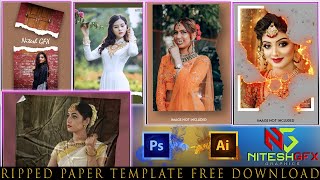 RIPPED PAPER TEMPLATE FREE DOWNLOAD || Nitesh GFX ||