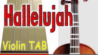 Video thumbnail of "Hallelujah - Violin - Play Along Tab Tutorial"
