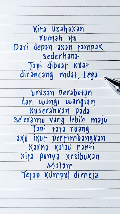 Kita usahakan rumah itu · Sal Priadi · Lyrics